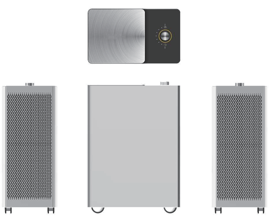 Washable ESP Air Purifier Large Air Volume Rotated Button Portable