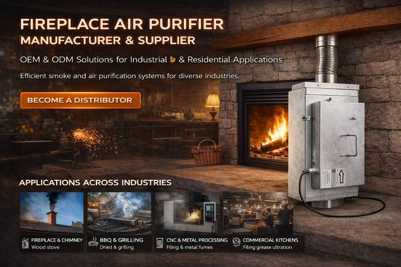 Fireplace Woodstove ESP Filter Reusable Chimney Air Purifier