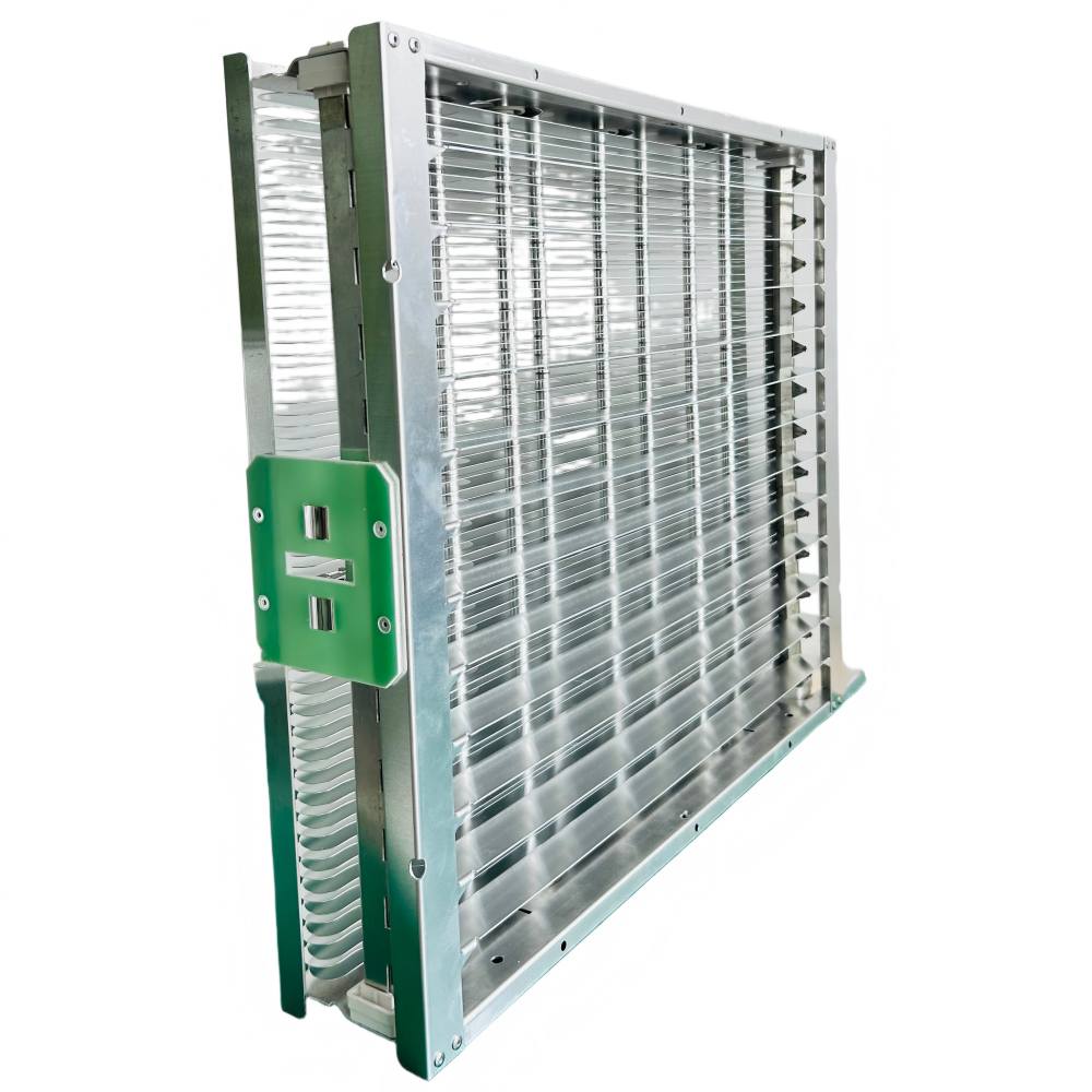 94mm_ultra-thin_ESP_electrostatic_dust_collector_installed_in_AHU_KINYO_94mm_ESP_module_internal_structure_.