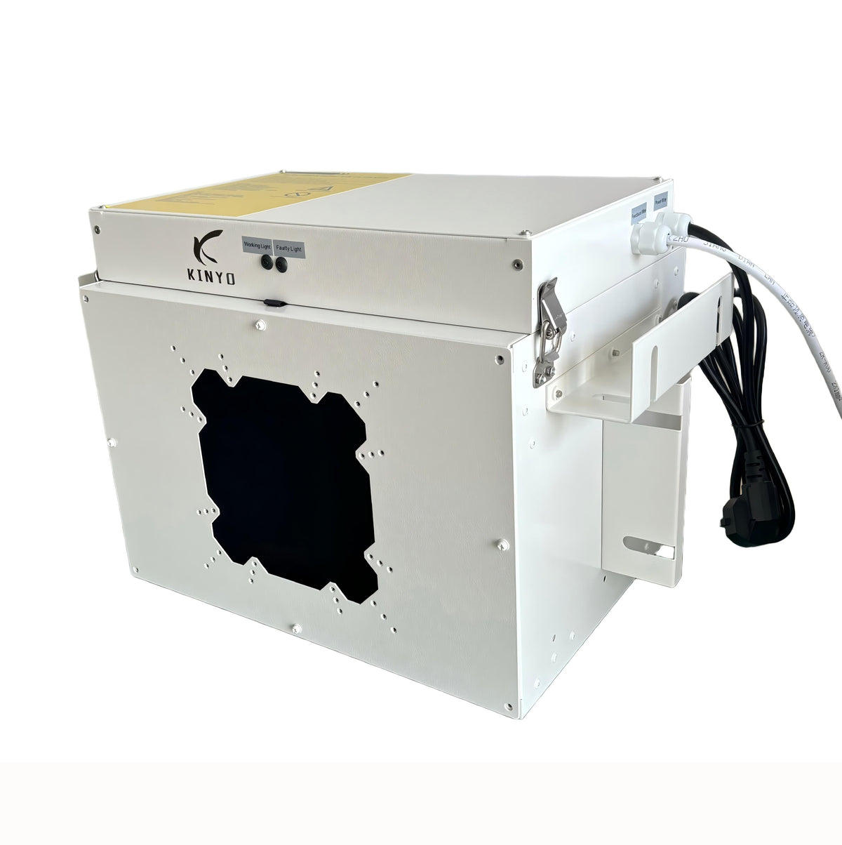In-duct installation of ESP plasma air purifier for central air conditioning ventilation system, flange connect HVAC duct purifier