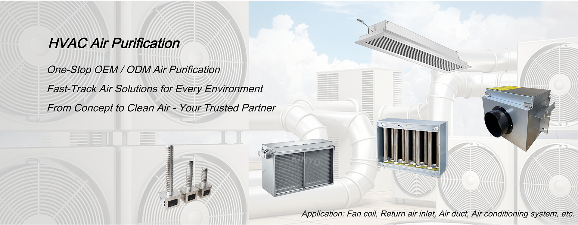 OEM/ODM fan coil return air purifier;duct
in type air purifier