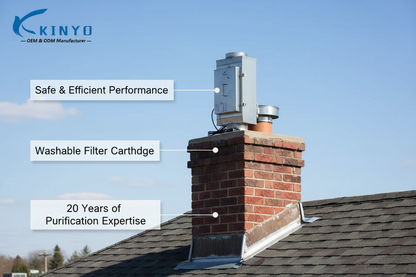 Fireplace Stove ESP Filter Reusable Chimney Air Purifier