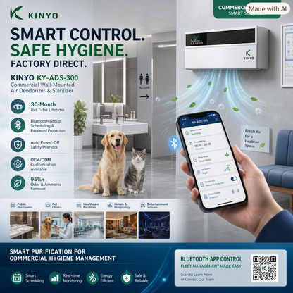 Commercial Wall-Mounted Air Purifier Odor Eliminator for Public Restrooms Pet Clinics