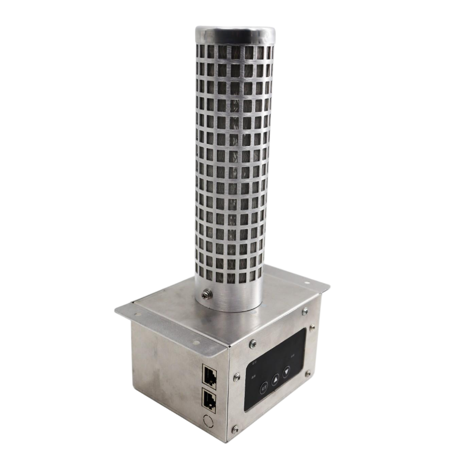 Compact 158x102x225mm dimensions and mounting layout of KY-ADS-M225V3 PCO air purifier module for HVAC and AHU duct retrofit installation