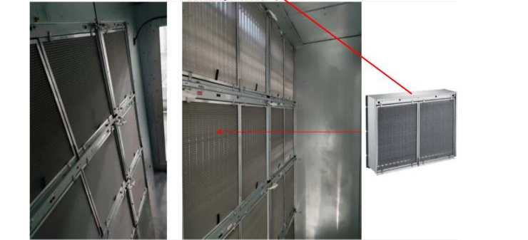 KYC285K2 modular purifier units spliced together for large-volume duct installation