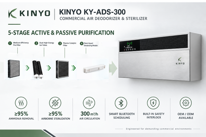 KINYO KY-ADS-300 commercial air deodorizer applications for restrooms, pet clinics, healthcare and hotels